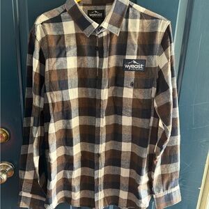 Wyeth by Todd Magill Brown and White Checkered Shirt